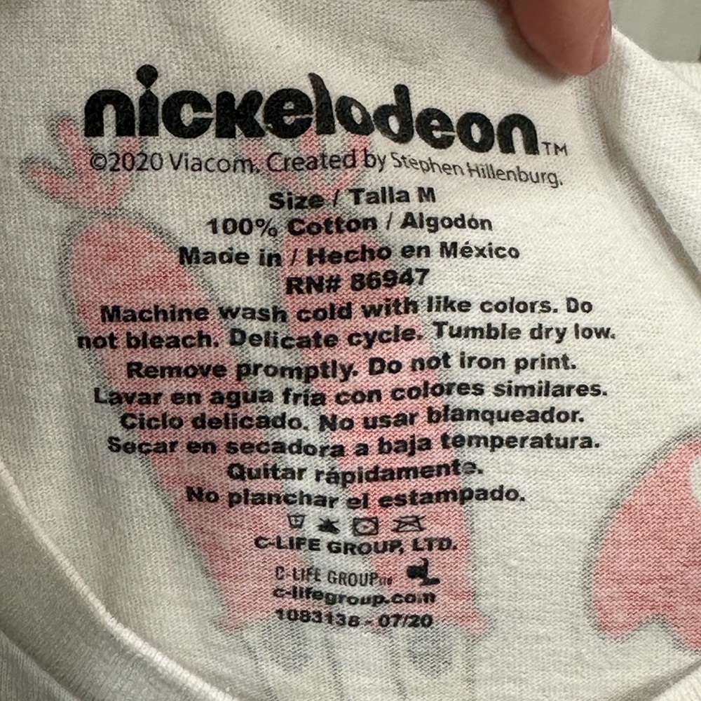 Nickelodeon Sponge Bob White Graphic T-Shirt size M - Picture 6 of 7